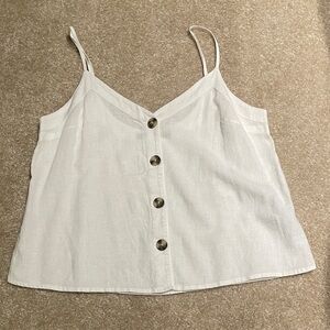 White Linen Tank Top